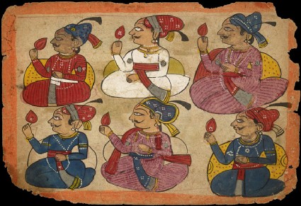 Recto: Noblemen in durbar
Verso: Dancing girl performing for a Rajafront