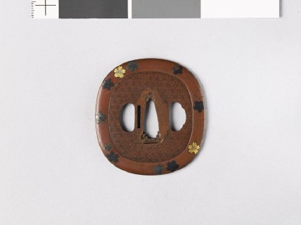 Tsuba with family crests of the Aoyama of Sasyama and the Hosokawa of Higofront