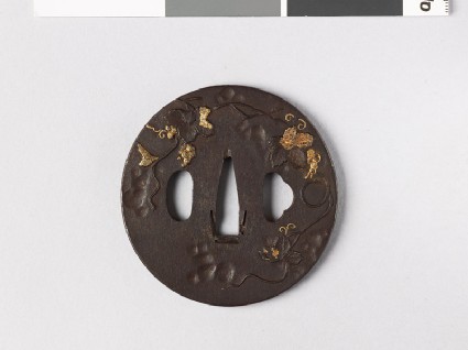 Tsuba with grape vinefront