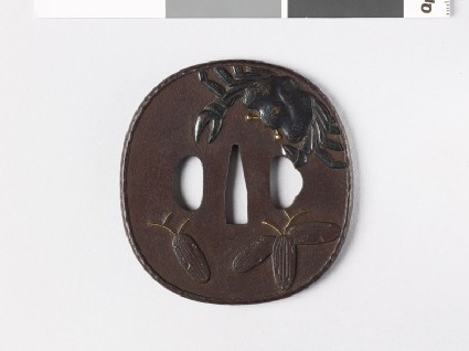 Tsuba with crab and bamboofront