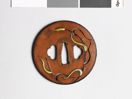 Round tsuba with millet plantsfront