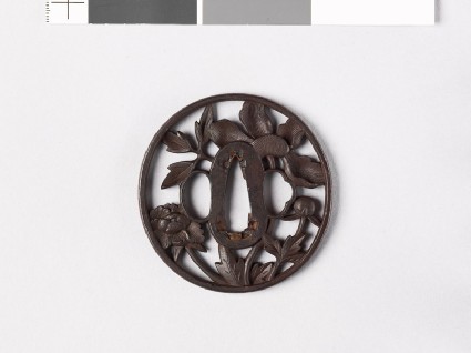 Tsuba with peony spraysfront