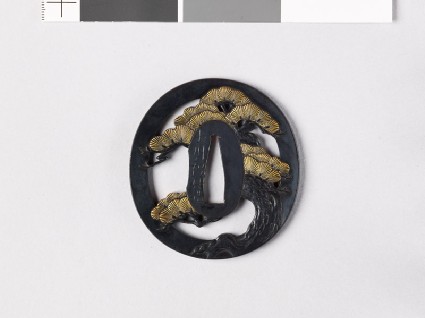 Tsuba with pine treefront