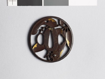 Tsuba with ground bamboo and a spiderfront