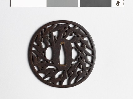 Tsuba with karigane, or flying geesefront