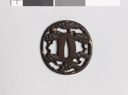 Tsuba with pine treefront