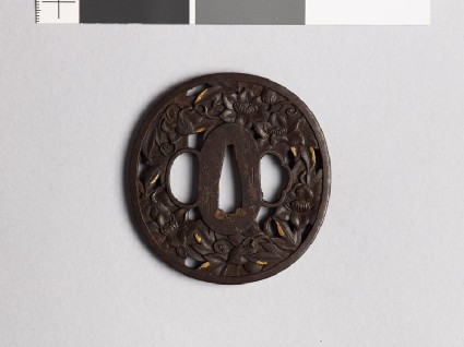 Tsuba with clematis flowersfront