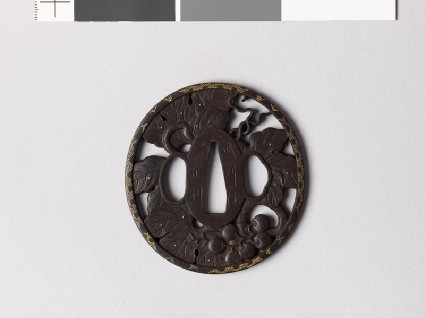 Tsuba with grape vinefront