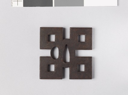 Tsuba in the form of the mon of the Kiōgoku, lords of Marugamefront