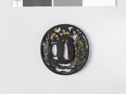 Tsuba depicting the Japanese hero Takanorifront