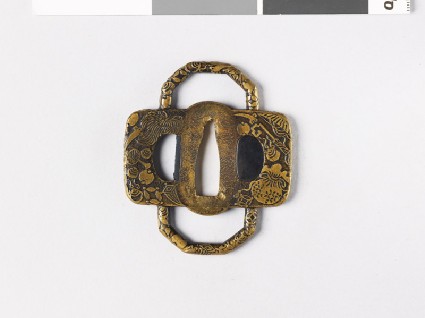 Tsuba with takaramono, or precious thingsfront