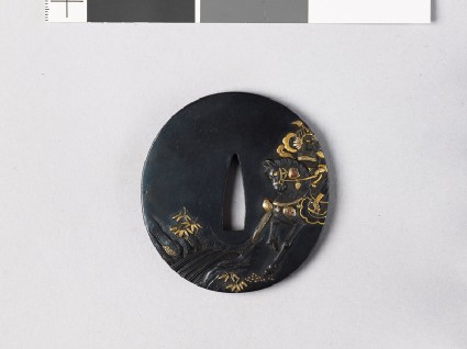 Tsuba depicting Gentoku on horsebackfront