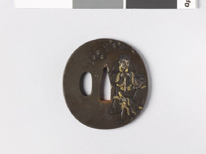 Tsuba depicting Kanzan and Jittokufront