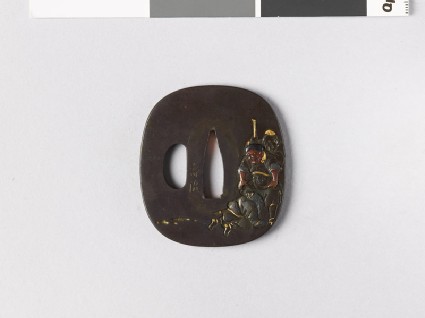 Tsuba depicting three Chinese menfront