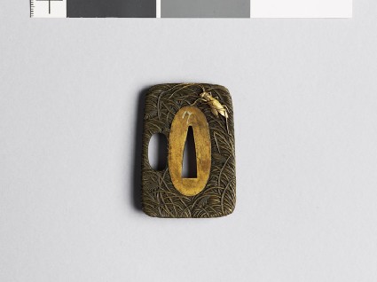 Tsuba with susuki grass, grasshopper, and locustfront