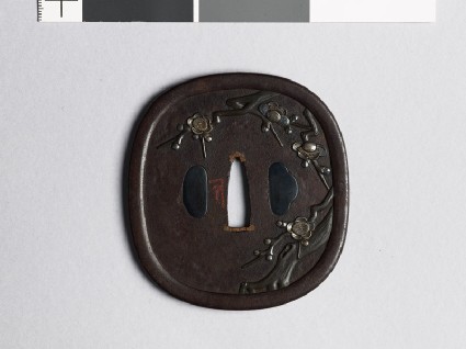 Tsuba with blossoming plum treefront