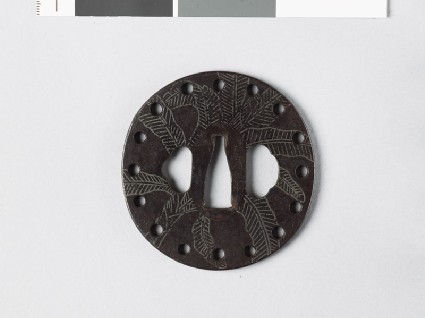 Tsuba with banana palmfront