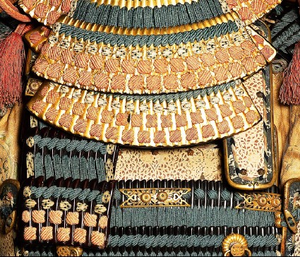 Throat ring from a samurai’s ceremonial suit of armourfront, throat ring below throat guard