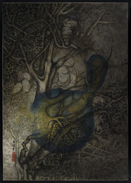 Tree branches and ghostly shapefront