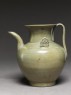 Greenware ewer with ornamental flanges (side)