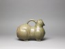 Greenware huzi, or chamber pot, in animal form (side)