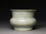 Greenware jar in the style of Guan ware (side)