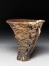 Rhinoceros horn libation cup with trees and pavilions (oblique)