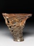 Rhinoceros horn libation cup with trees and pavilions (oblique)