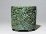 Brush pot with figures in a landscape (side)