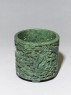 Brush pot with figures in a landscape (oblique)