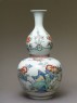 Bottle in double-gourd form with birds and peonies (side)