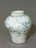 Jar with a bird on a prunus spray (oblique)
