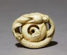 Netsuke in the form of a dragon coiled around a bowl (top)