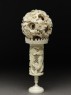 Ivory ball and stand with floral decoration (side)