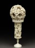 Ivory ball and stand with floral decoration (side)
