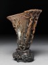 Rhinoceros horn libation cup with bronze-style decoration (side)
