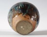 Black ware jar with blue splashes (oblique)